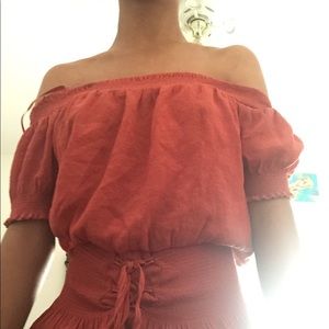 Selling off the shoulder top